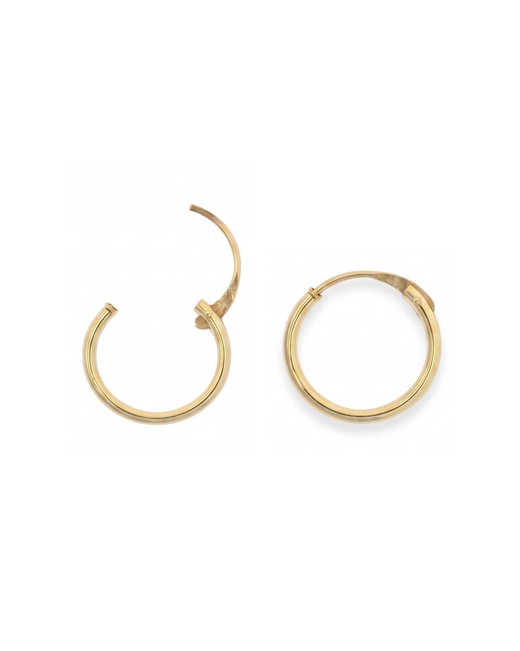 Spero London Metallic 9Ct Solid 10Mm Hoop Earrings