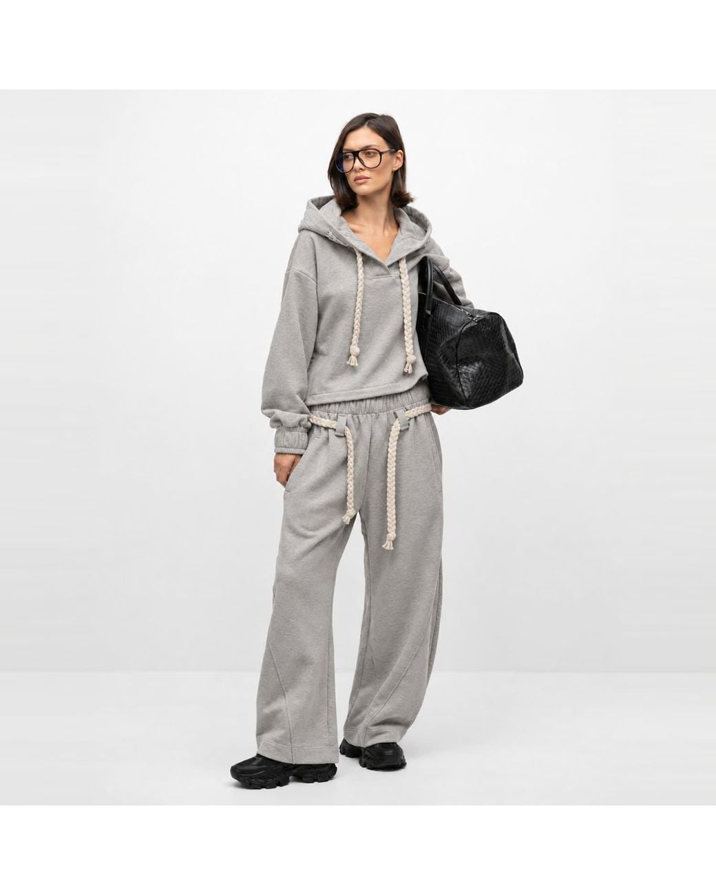 Mandragora Gray Relaxed Cotton Sweatpants Sento