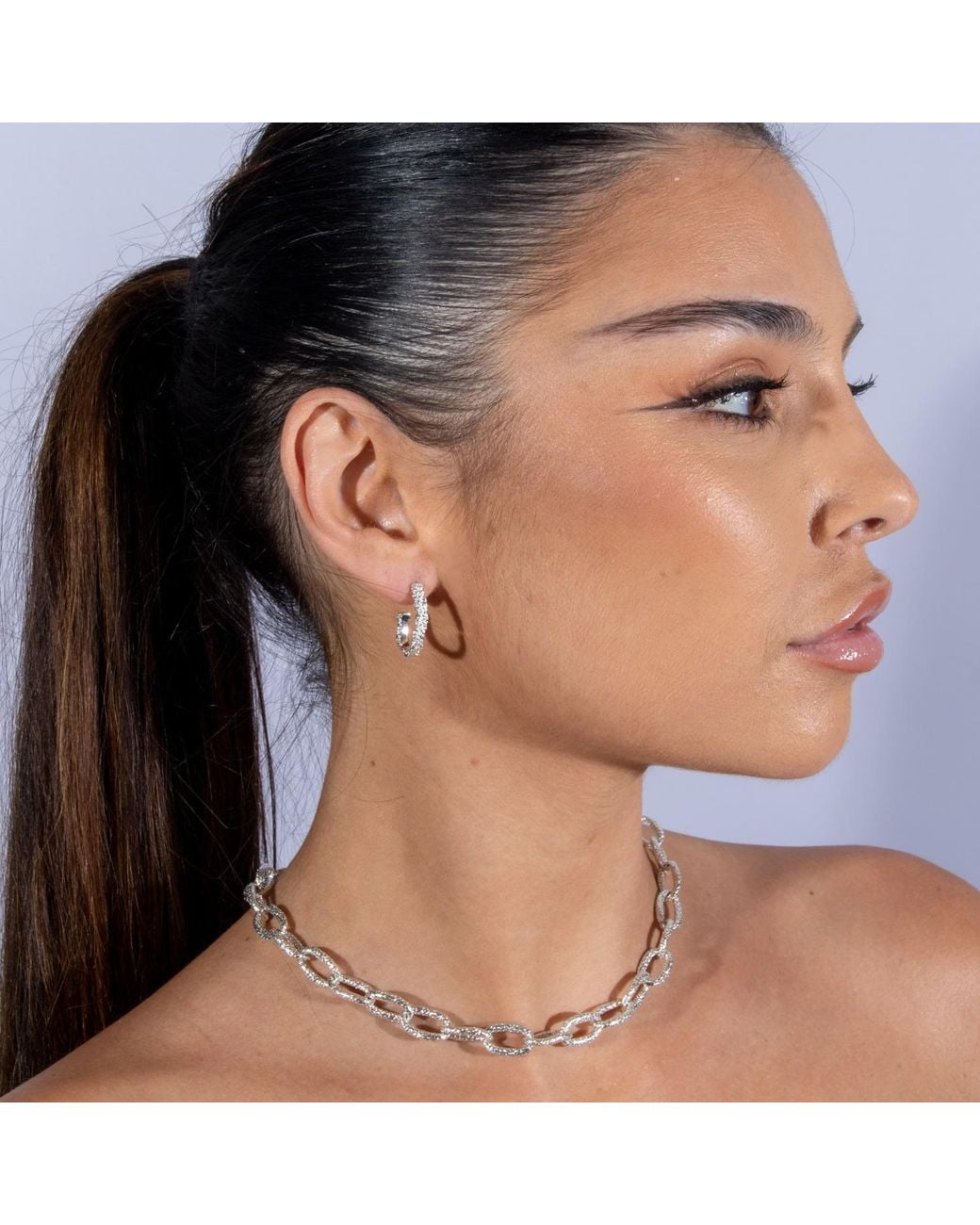 Lucy Quartermaine Metallic Solid Sterling Linked Hula Necklace
