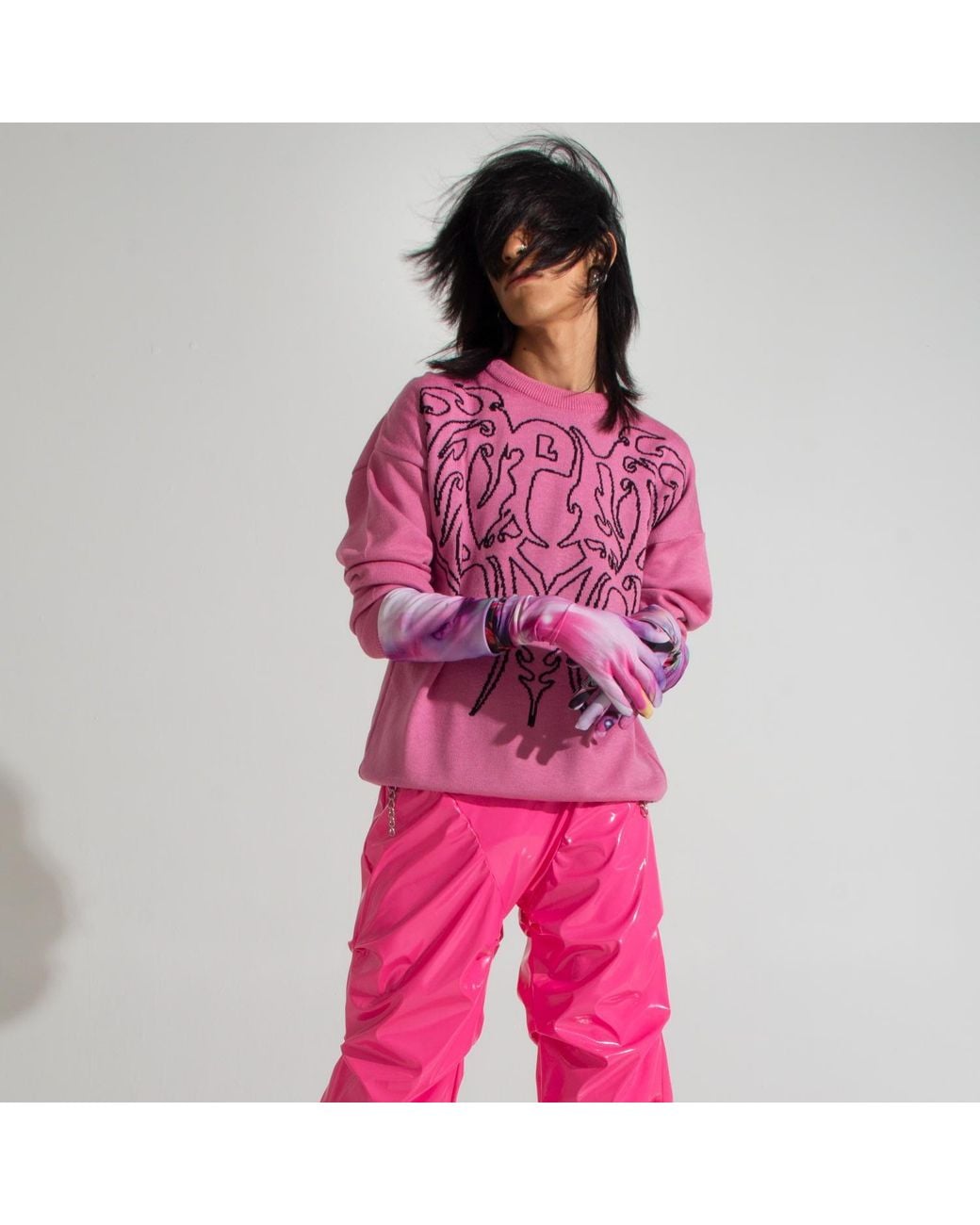 Paloma Lira Purple Three Way Punk Lycra Gloves