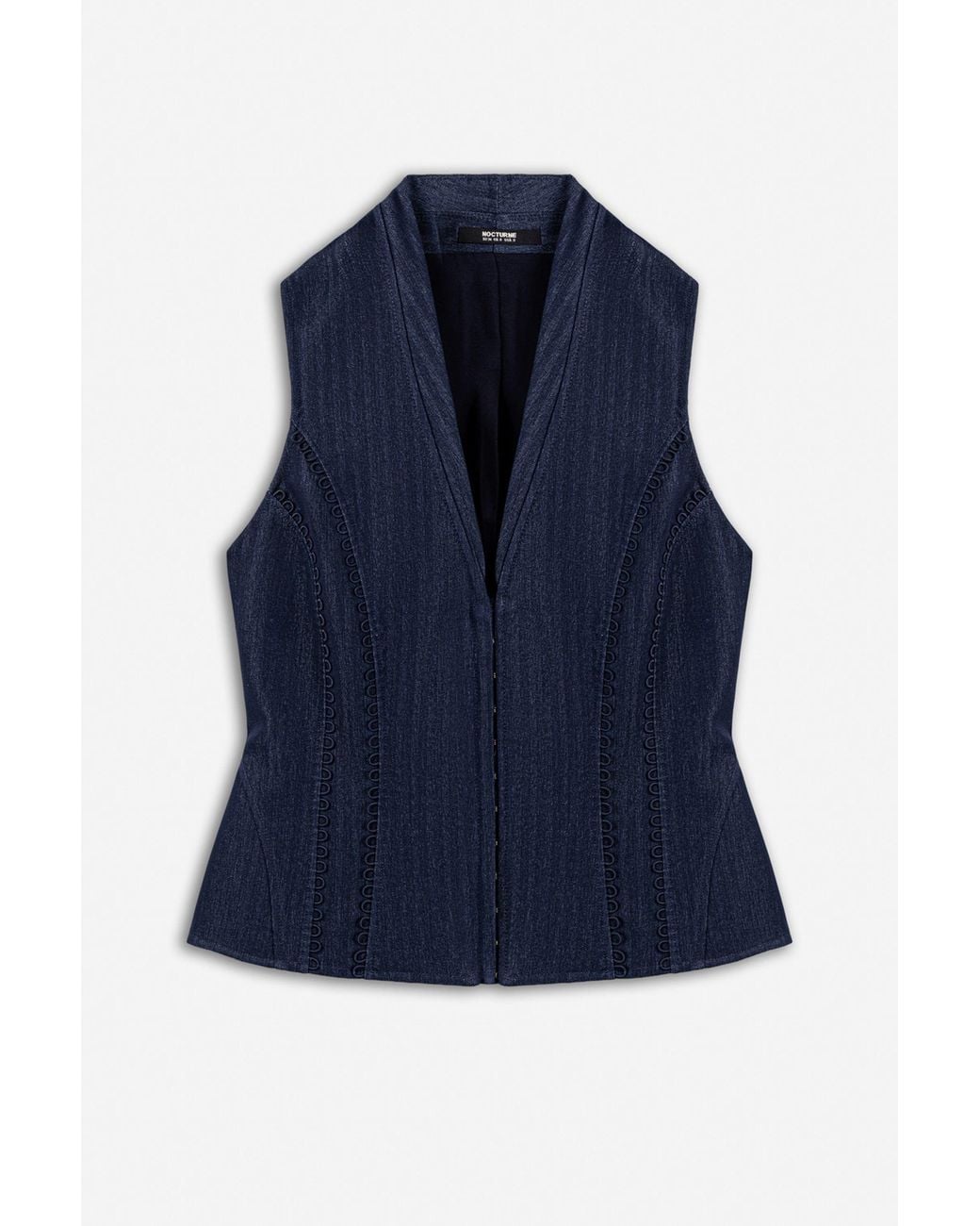 Nocturne Blue Loop Trim Tailored Vest