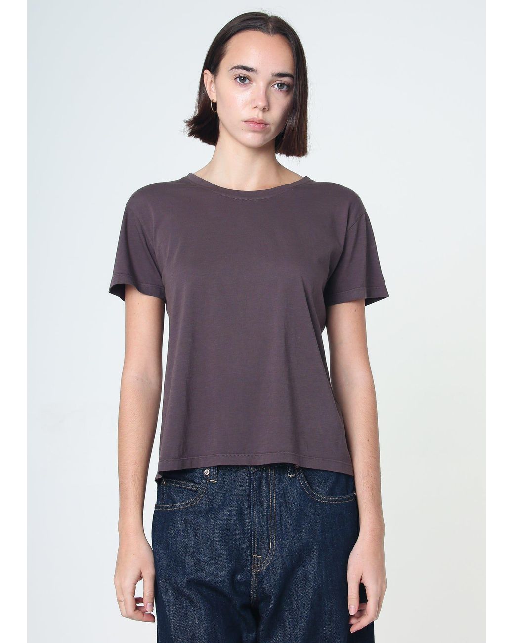 NOEND Purple Supima Cotton Crew Neck Tee