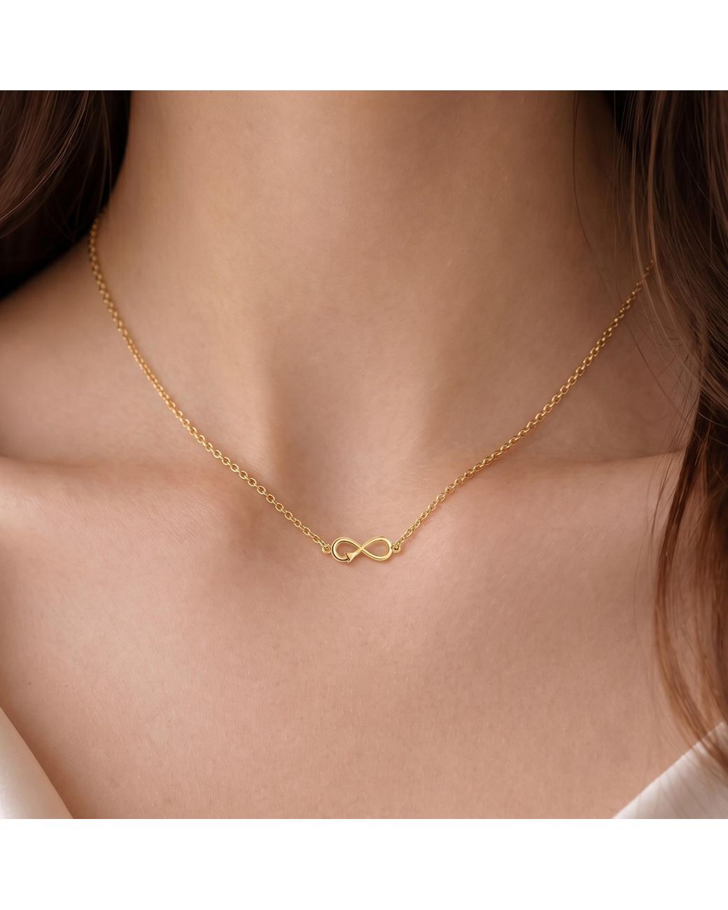 With Love Darling Metallic Horizontal Infinity Necklace