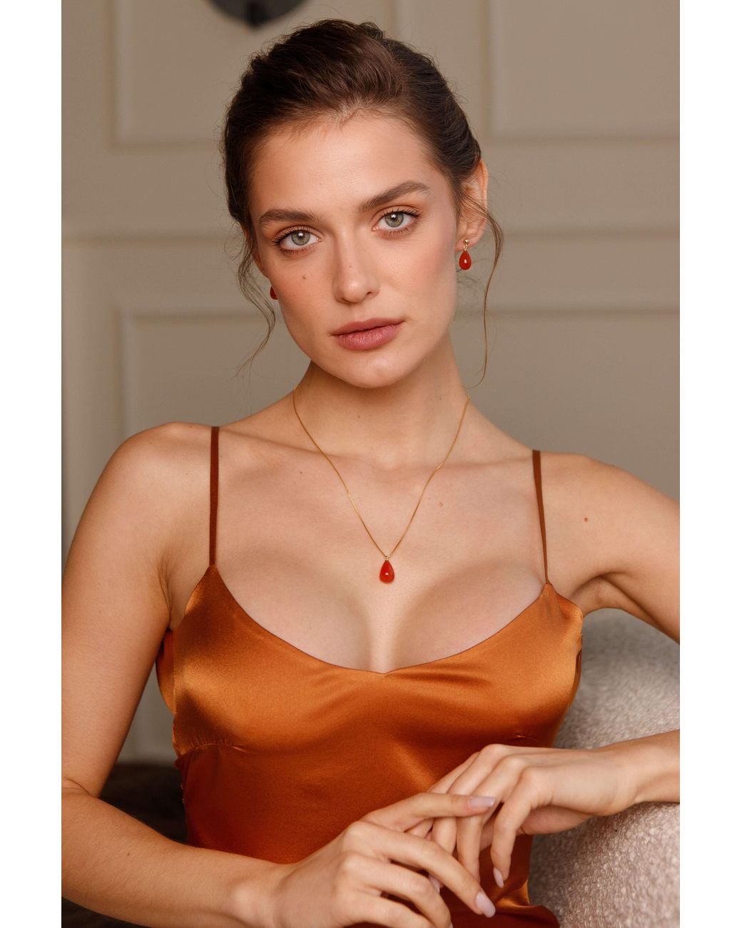 Katy Faye Orange August Sardonyx Earrings
