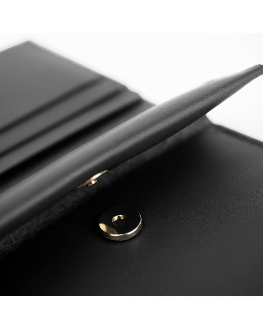 godi. Black Handmade Leather Coin & Card Wallet for men