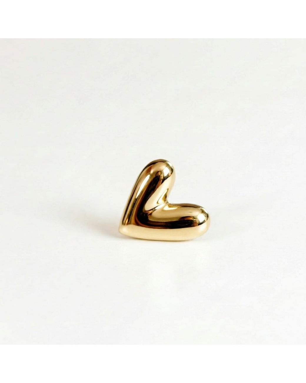 Melt'm Jewelry Metallic Puffy Heart Flat Back Earrings Solid