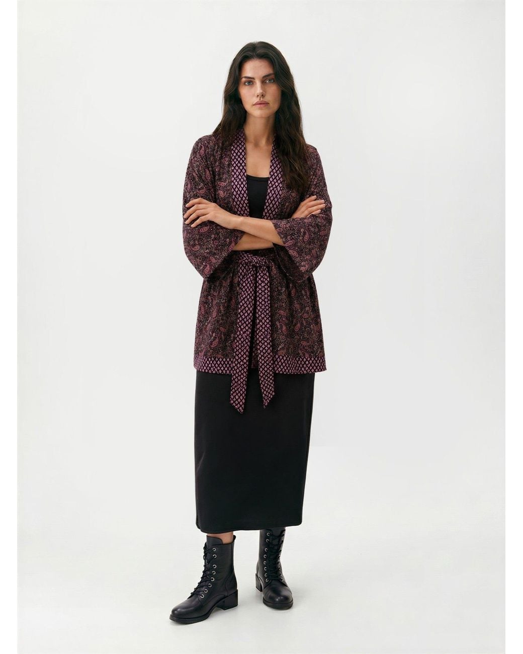 Artemis Muse Purple One Of A Kind Recyled Sari Kimono Unique One Hundred And Thirty One