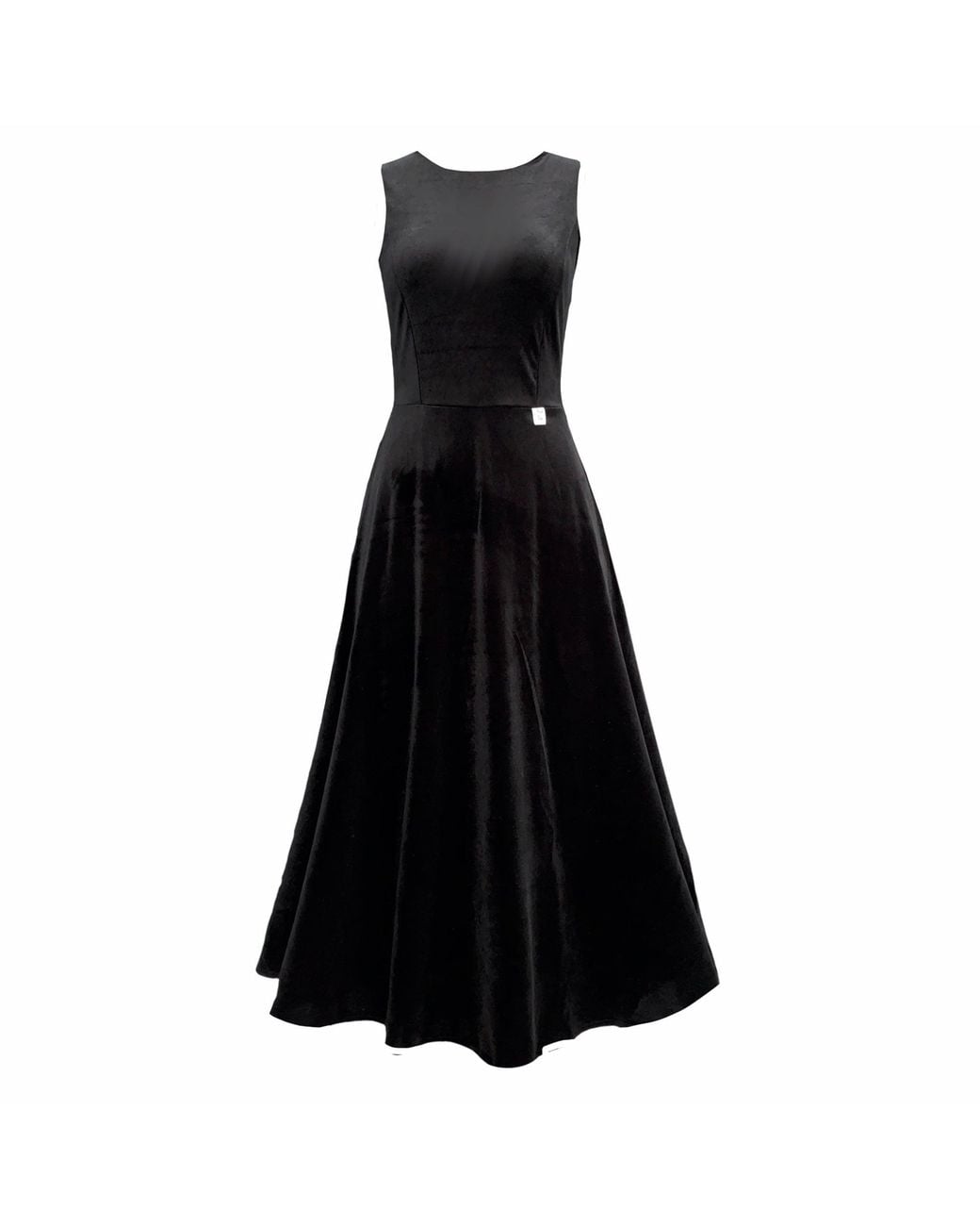 Frock Tales Black Peony Sleeveless Midi Dress