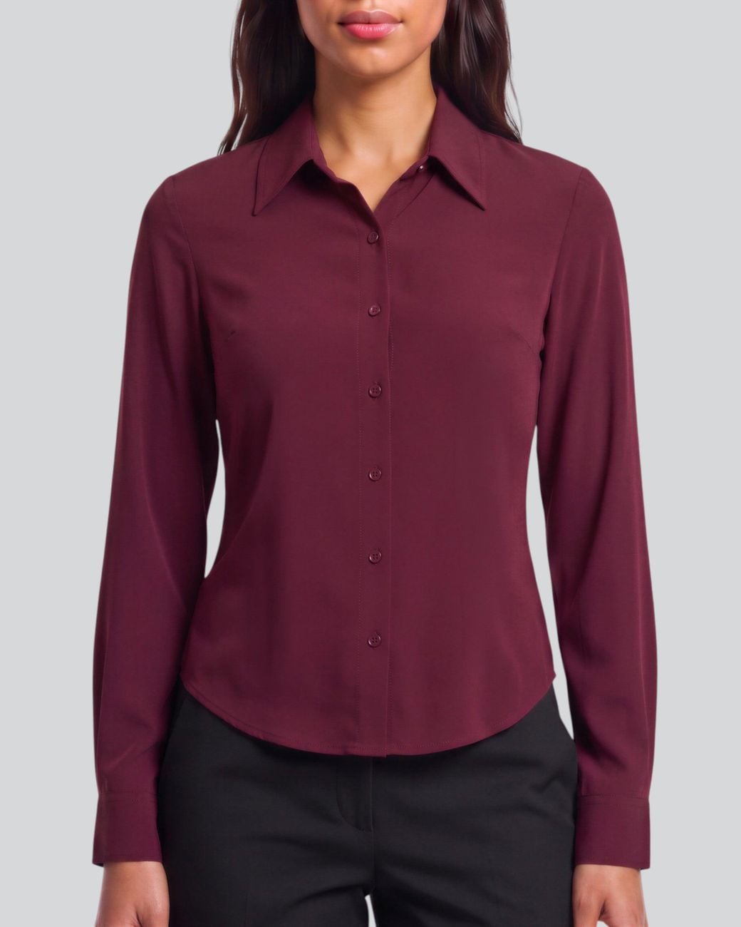 Lords of Harlech Purple Sutton Port Stretch Silk Long-Sleeve Shirt