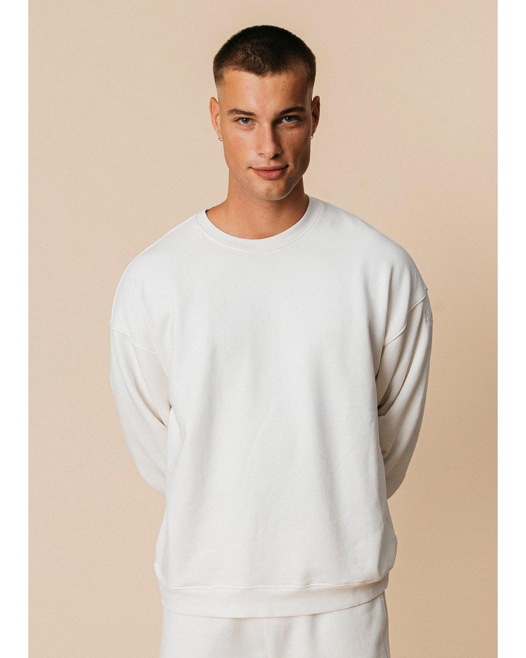 Ocio Leisurewear White Oversized Crewneck for men