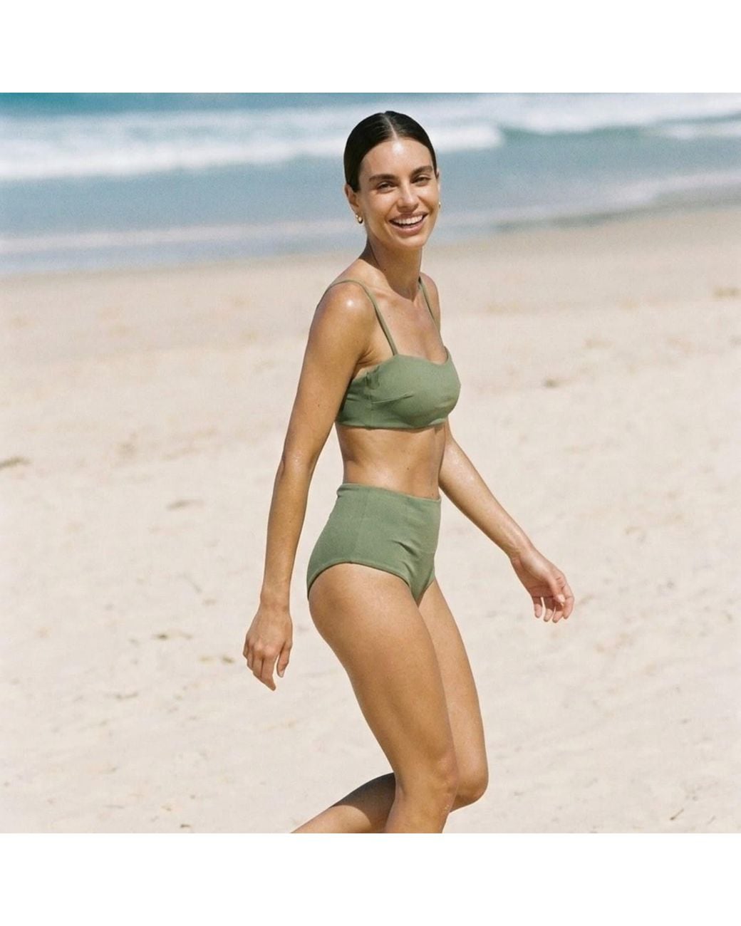 Rive & Rituel Green Harlow High Waisted Bikini Set