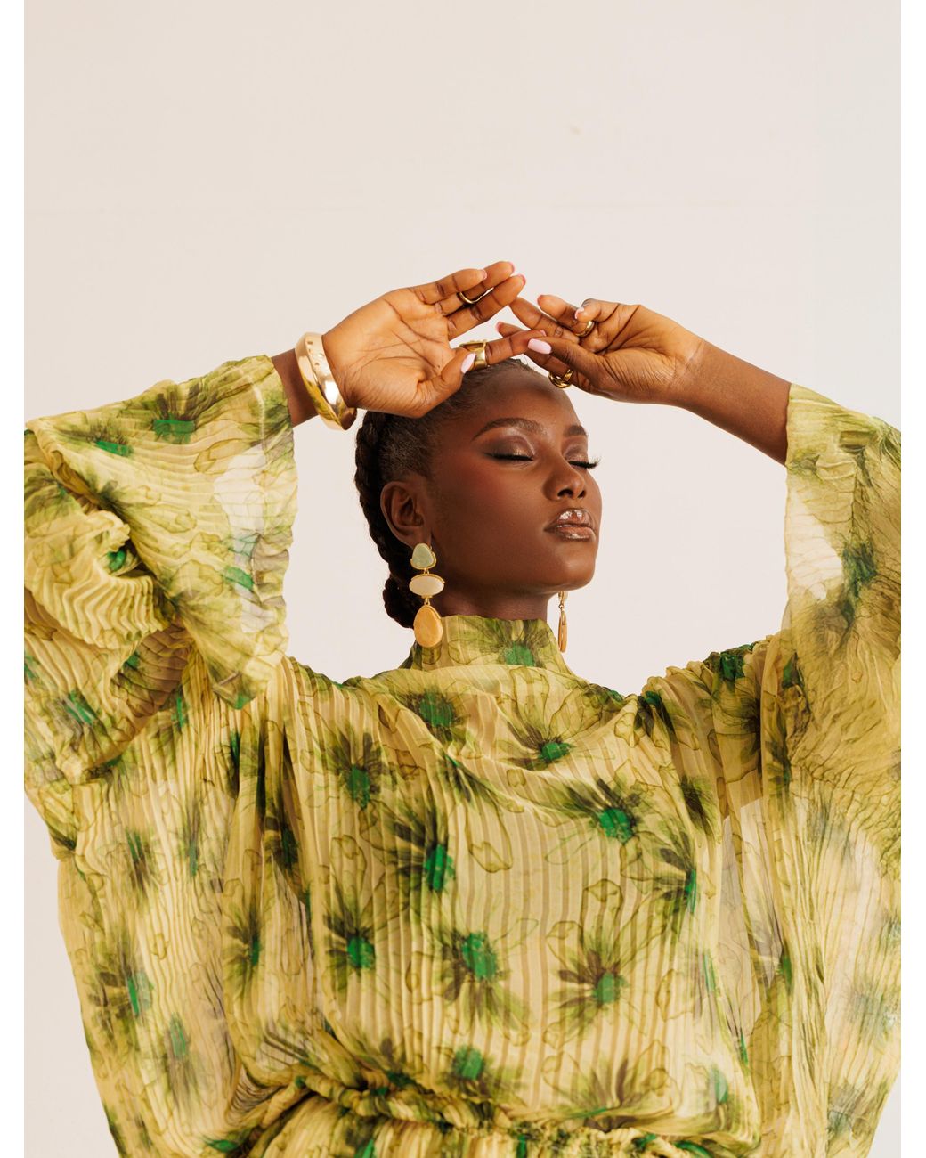 Mohala Grey Yellow Kahe Blouse