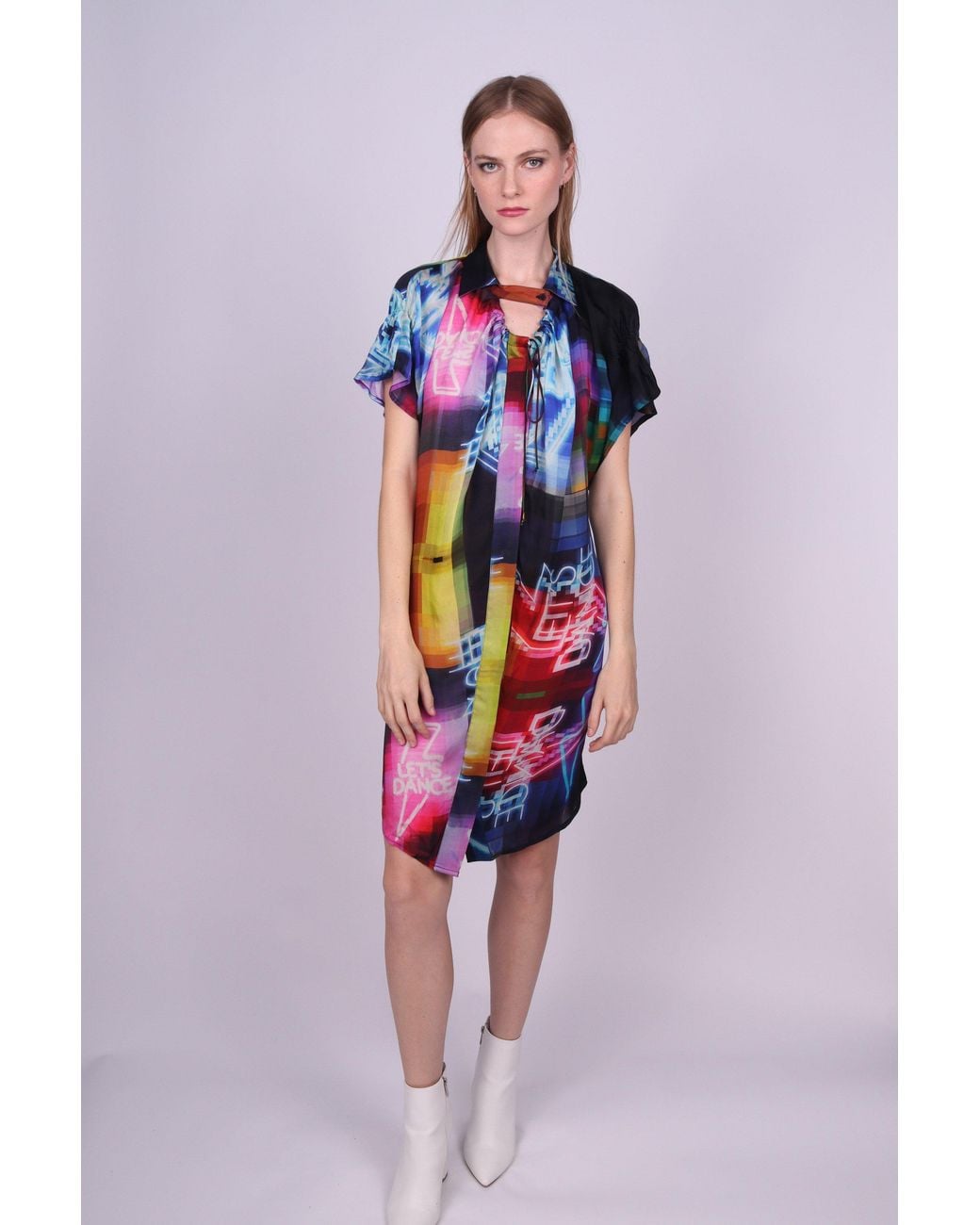 Any Old Iron Blue Lets Dance Shirt Dress