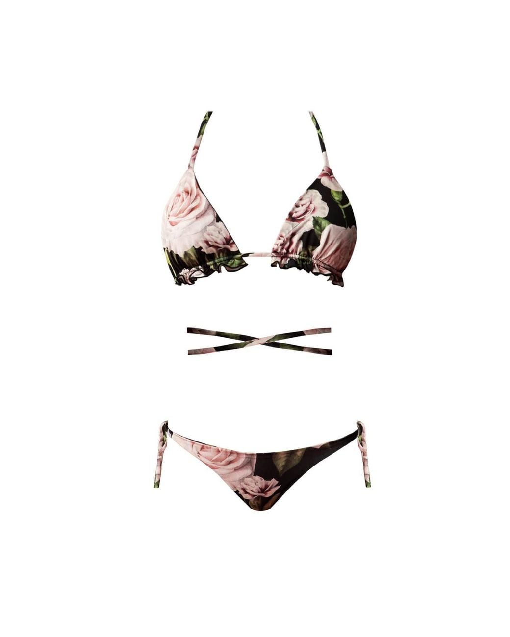 Nur Karaata Black Bloom Triangle Bikini