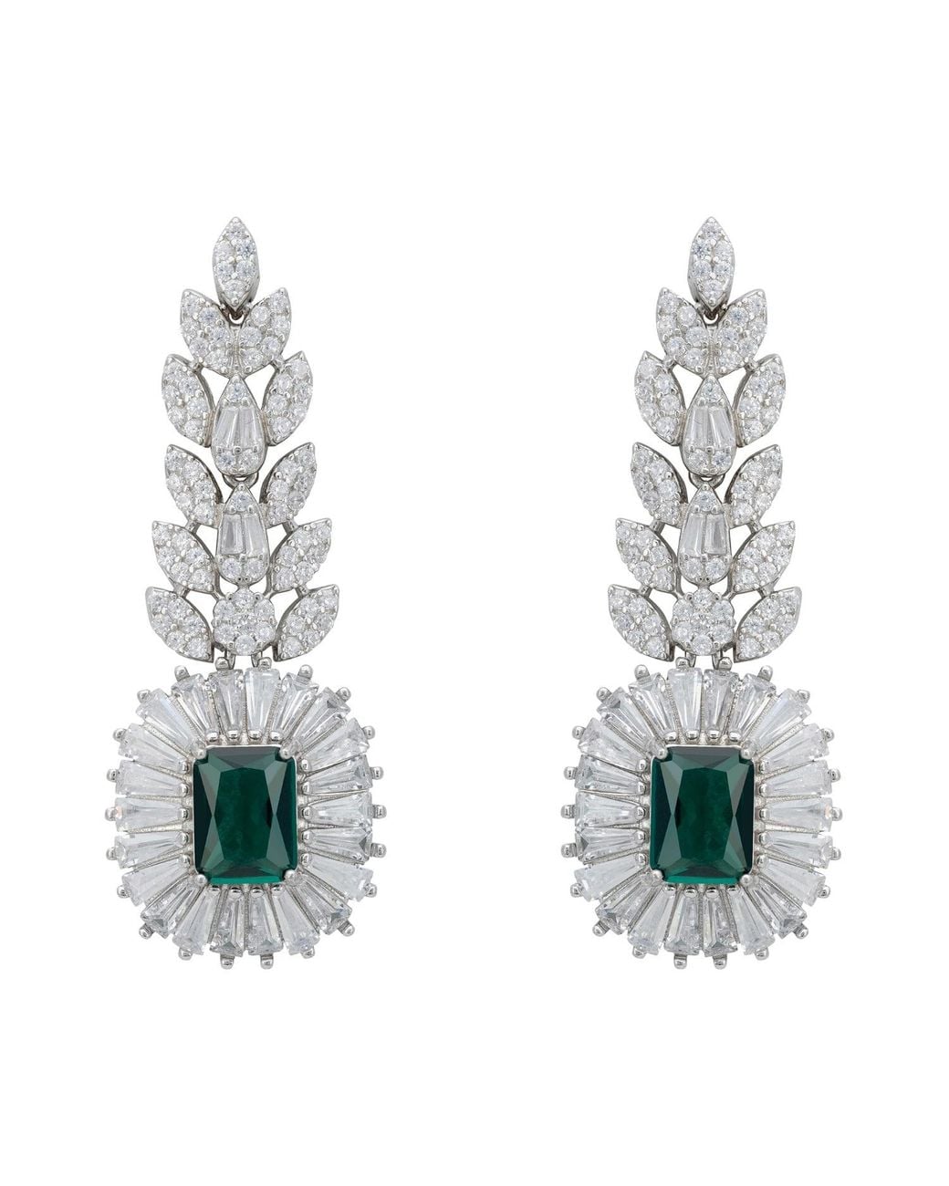 Latelita London Green Countess Gemstone Drop Earrings Emerald
