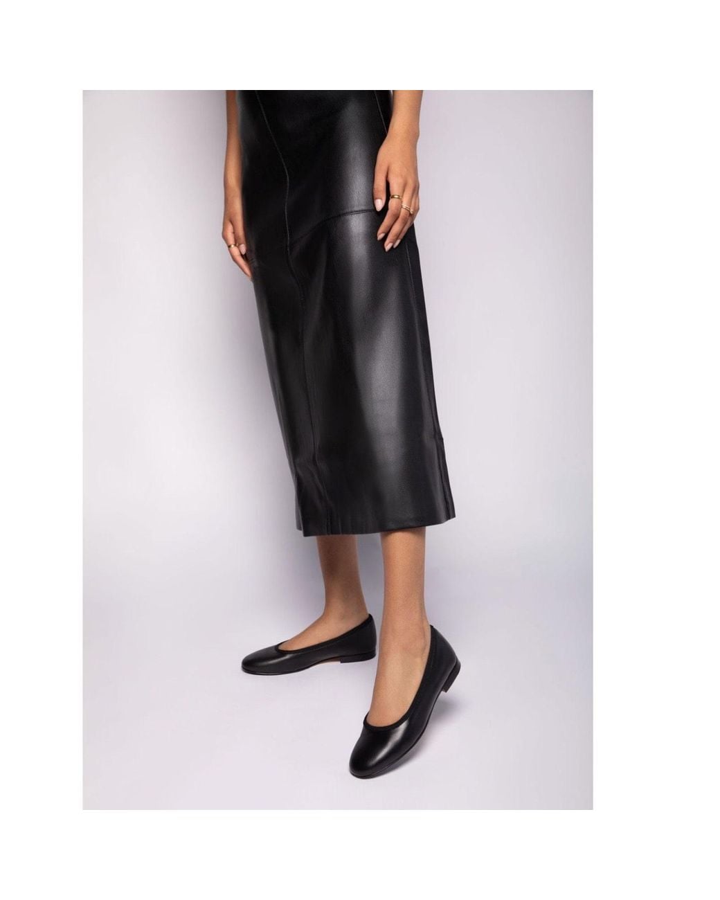 Fursho Black Classic Shearling-Lined Ballerinas