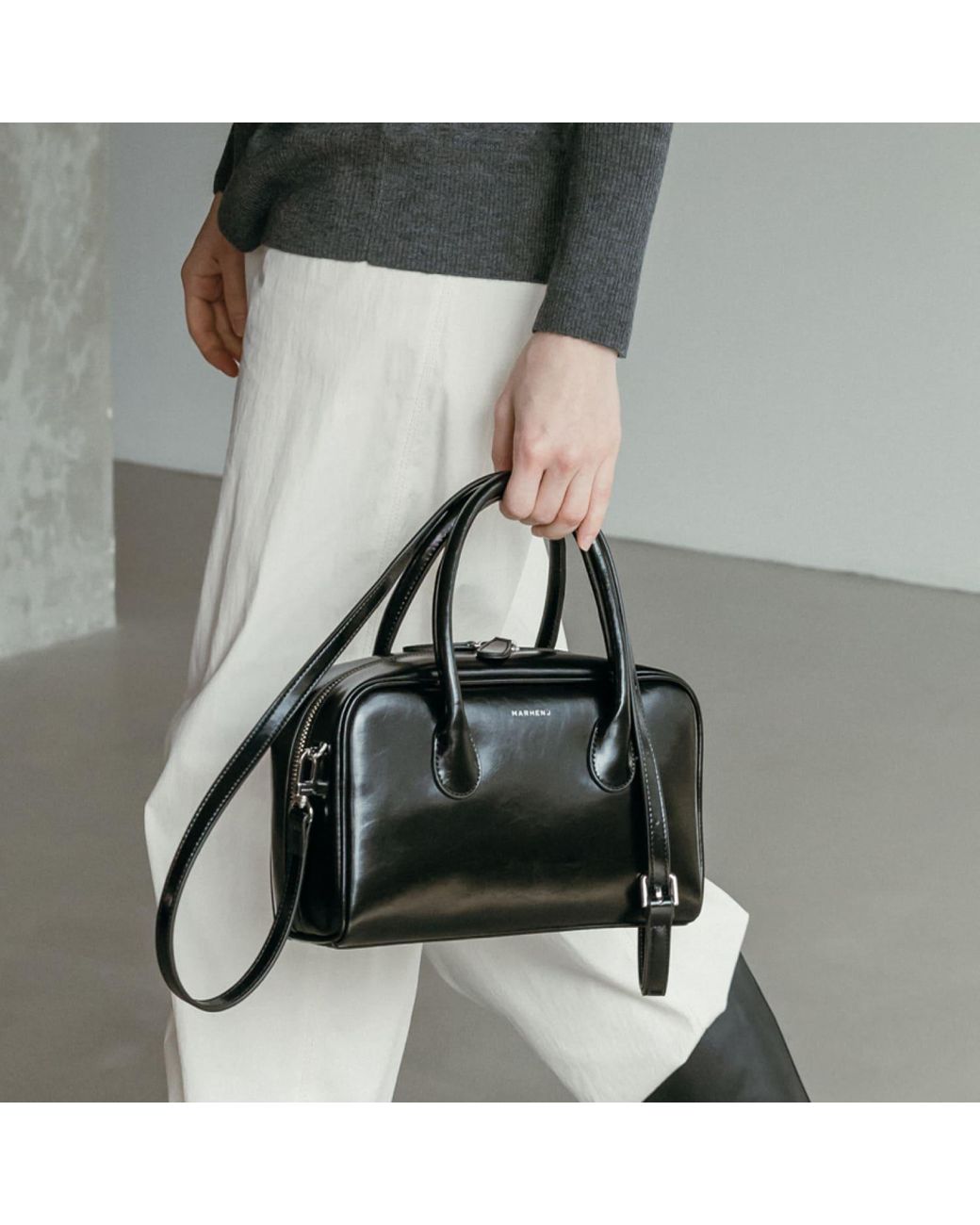 MARHEN.J Black Lara Small Three Way Vegan Leather Shoulder Bag