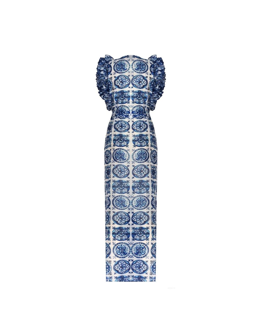 Nur Karaata Blue Joali Bleu Blanc Pareo Dress