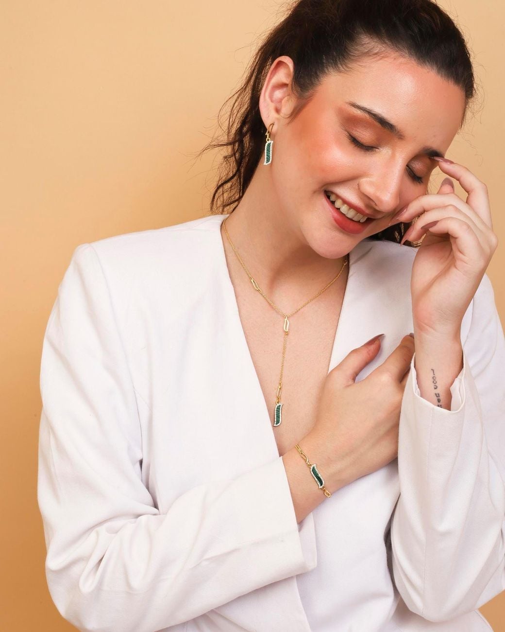 Lila Rasa Metallic Lariat Necklace