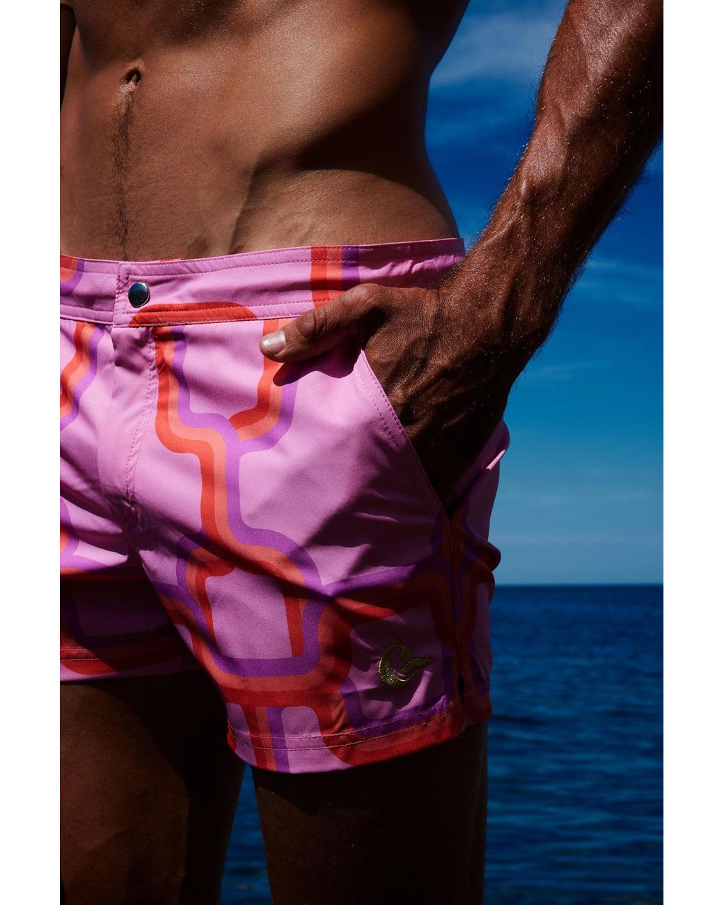 Julia Clancey Red Sunset Rooftop Board Short for men