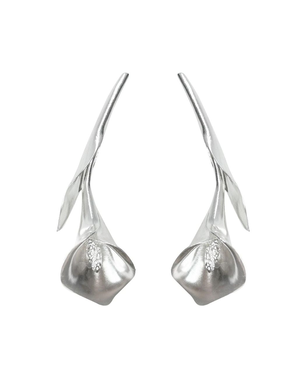 Agora Jewellery White Calla Maxi Earrings