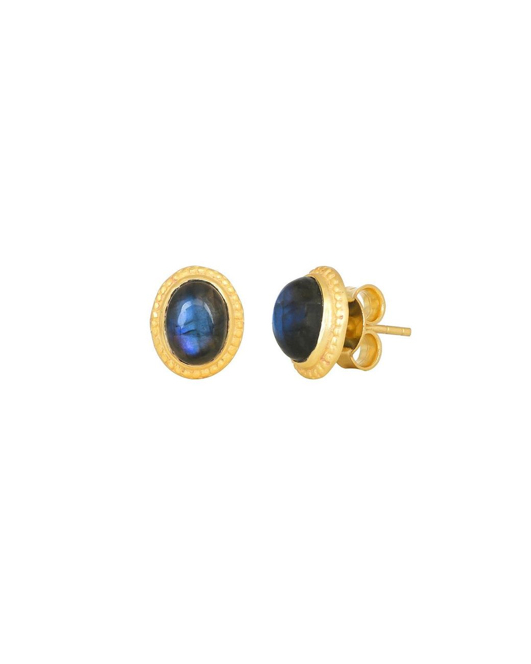 Opium Jewels Blue Cabochon Oval Studs