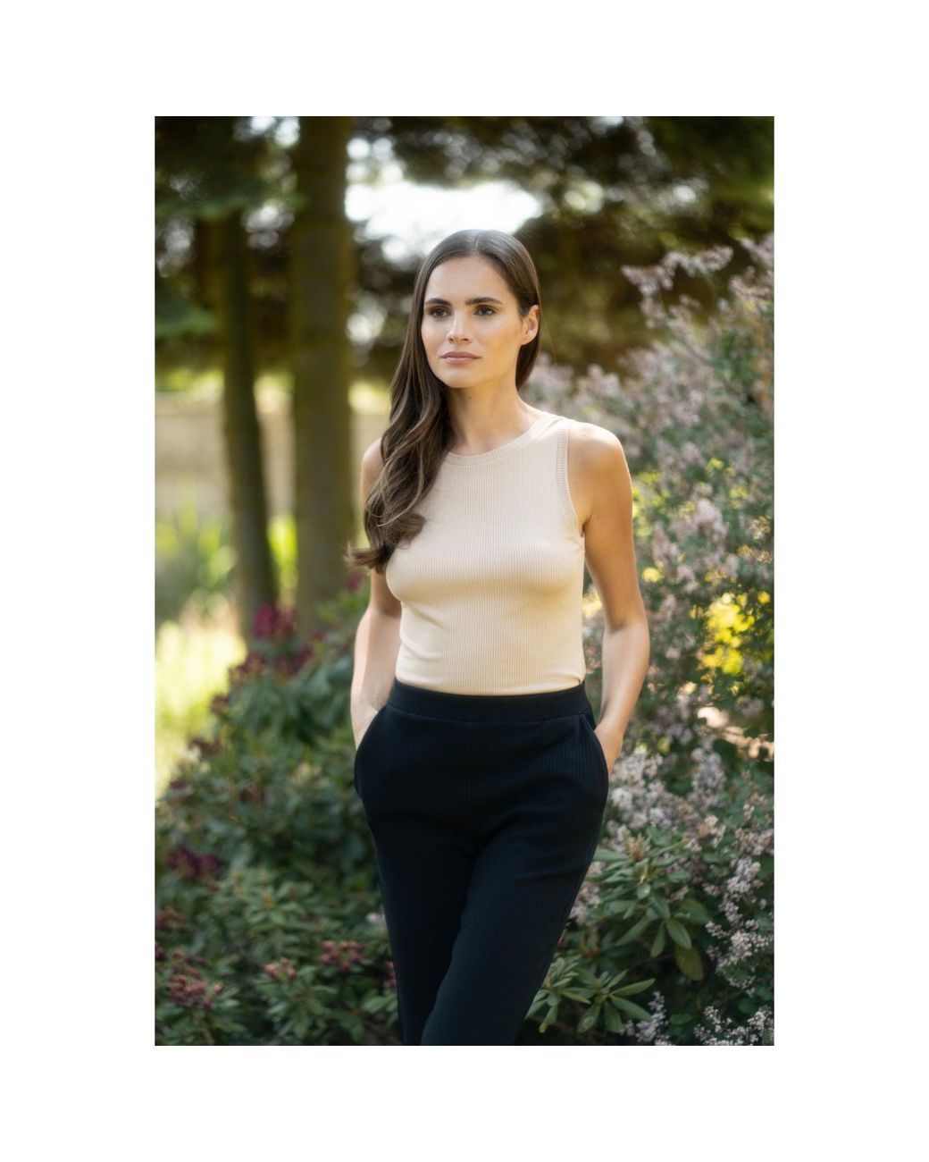Oh!Zuza Black Cotton Ribbed Sweatpants