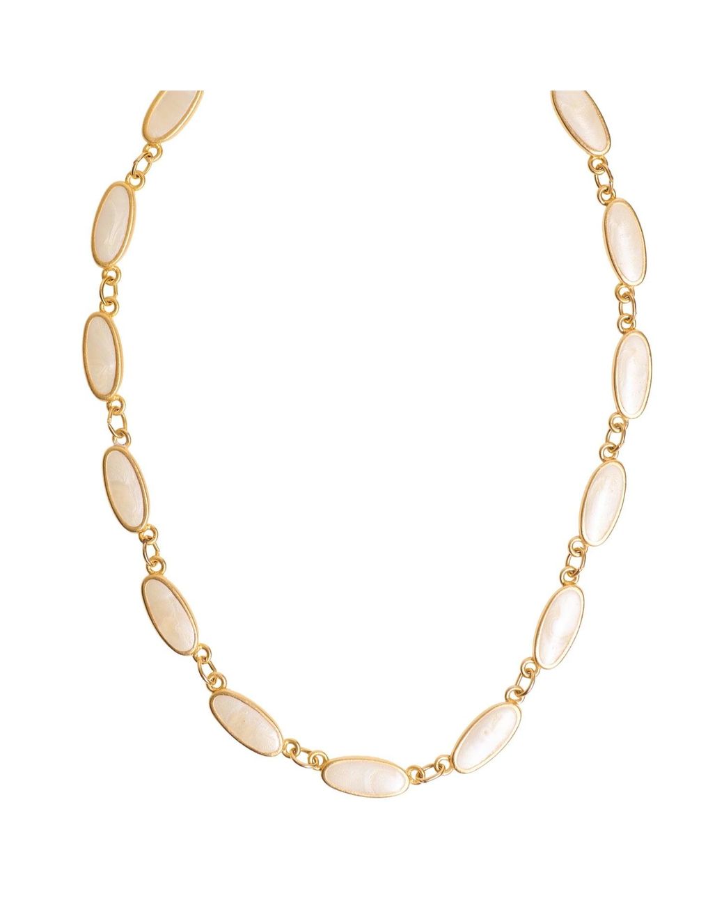 Caramel Vintage Jewellery Metallic Oval Shell Link Necklace