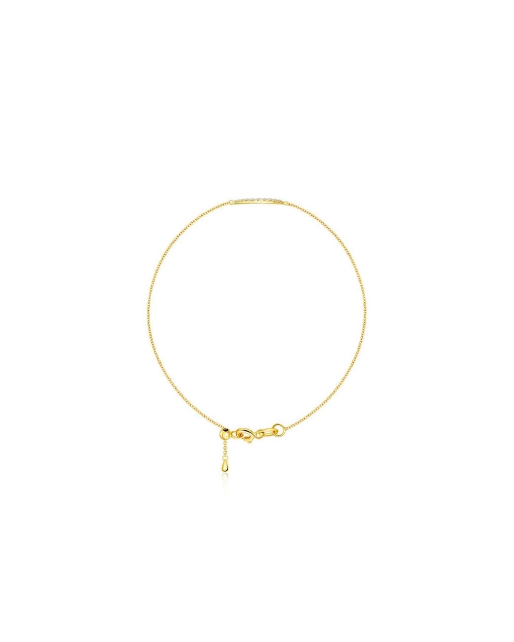 Genevieve Collection Metallic 18k Yellow Gold Evil Eye Diamond Bracelet