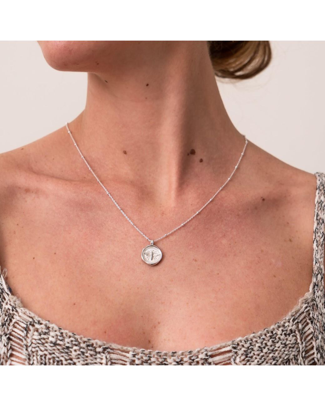 Dower & Hall White Queen Bee Talisman Necklace
