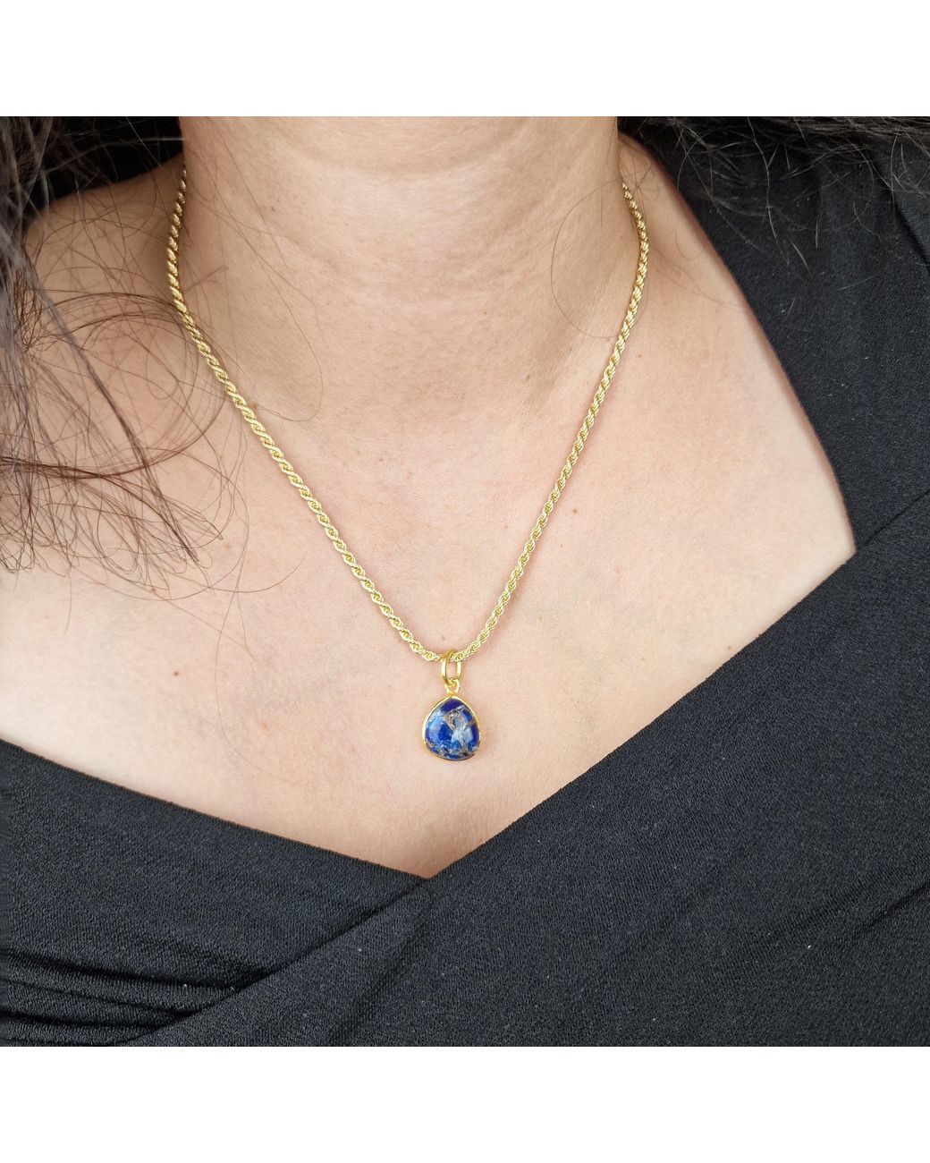 Sophelia Blue Vermeil Sapphire September Birthstone Rope Chain Necklace