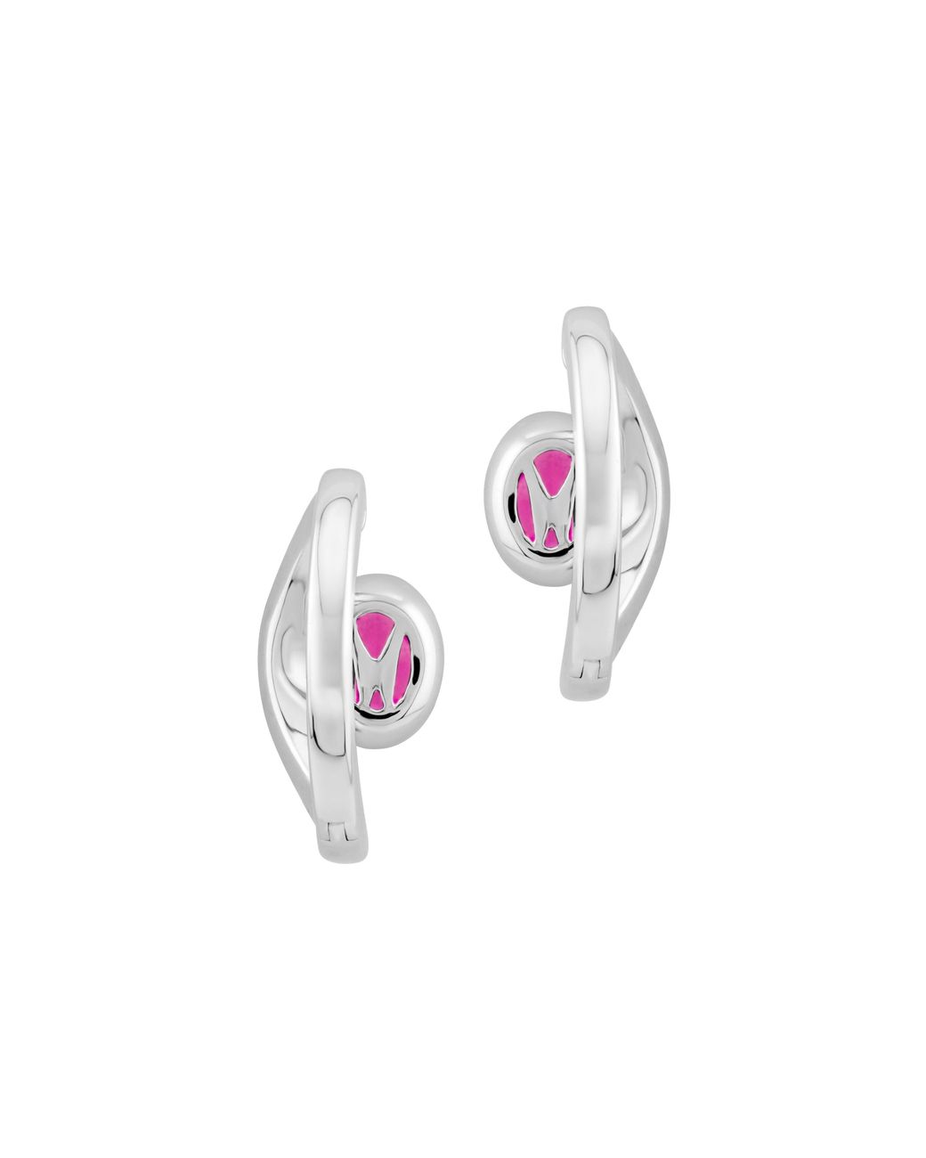 Arte Madrid Pink Sierra Pavé Contour Hoop Earrings