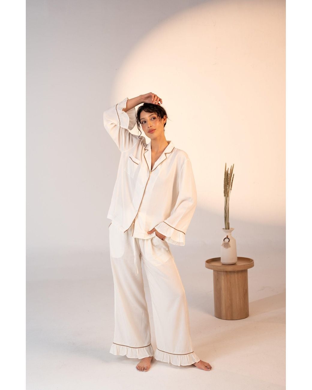 Carolina Benoit White Luxury Bamboo Pajama Set