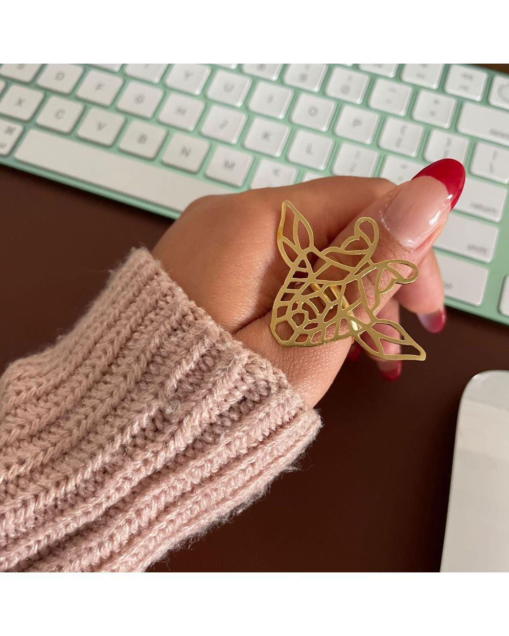 Meraki by Rashmi Bajaj Metallic Giraffe Glow Plated Chunky Ring