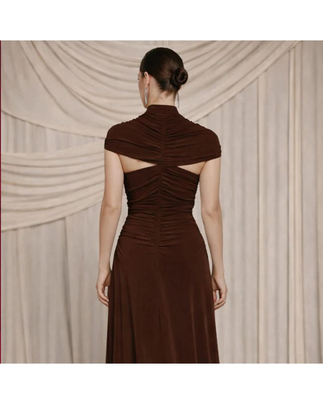 Koahari Brown Drama Dress