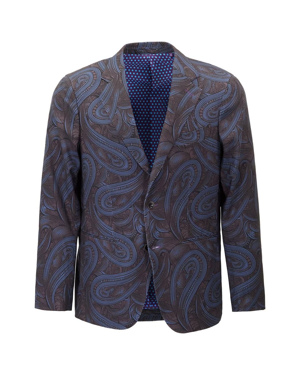 Lords of Harlech Blue Jaques Paisley Badalona Brownie Wool Blazer for men