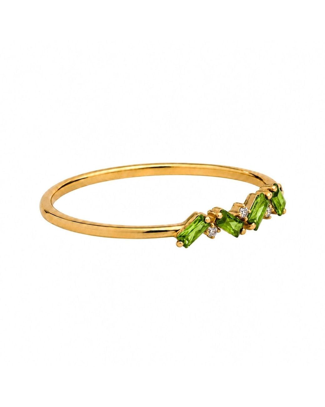 Belinda Jewelz Metallic Peridot Full Baguette Birthstone Ring