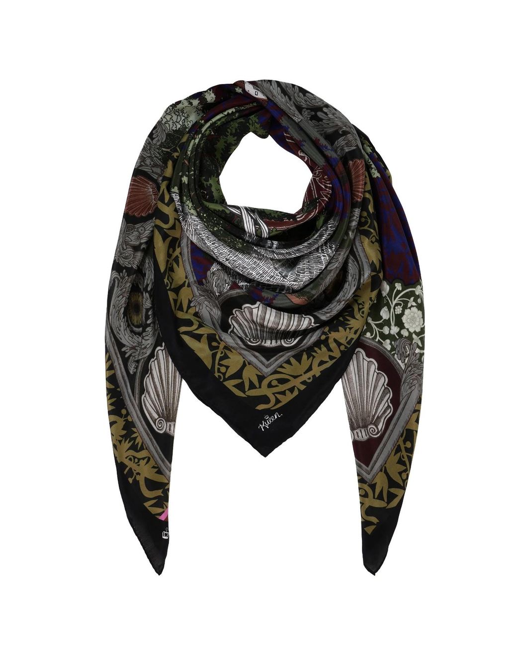 Kueen Green Silk Scarf