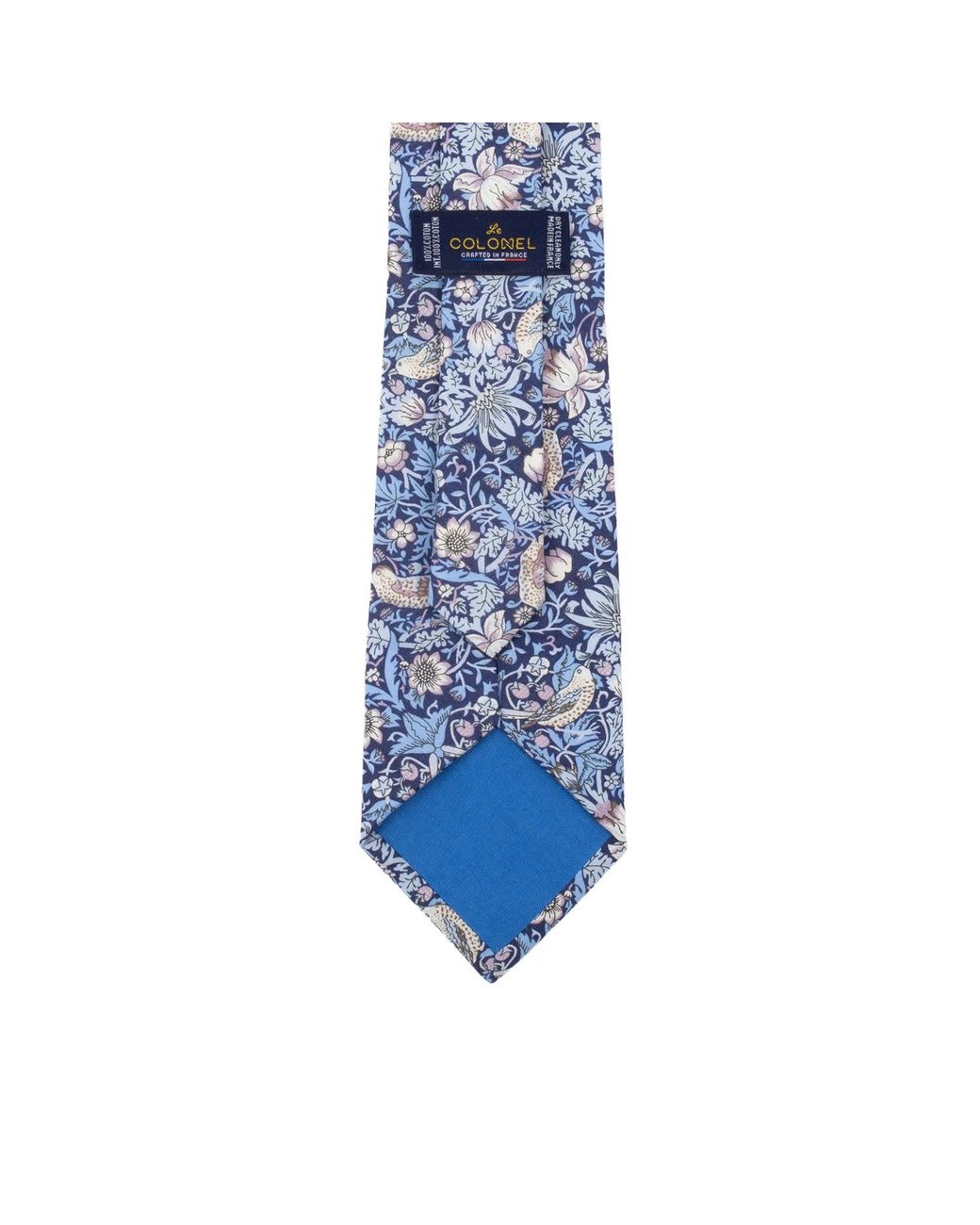 LE COLONEL Blue Liberty Persian Strawberry Thief Tie for men