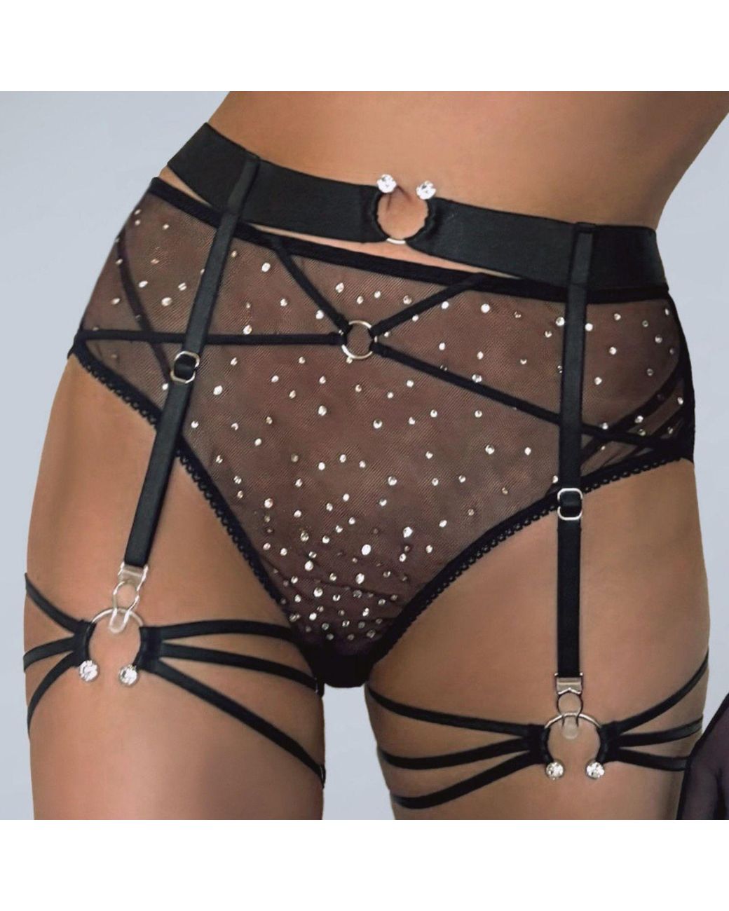 Empress Mimi Black Astria Suspender Belt