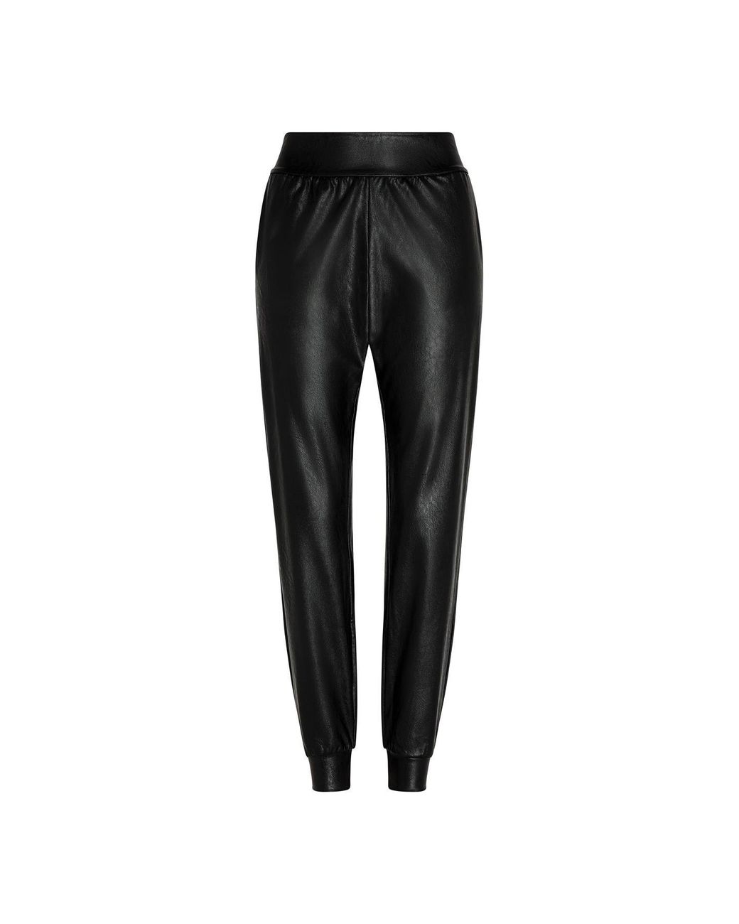 Commando Black Faux Leather Jogger, Slg45