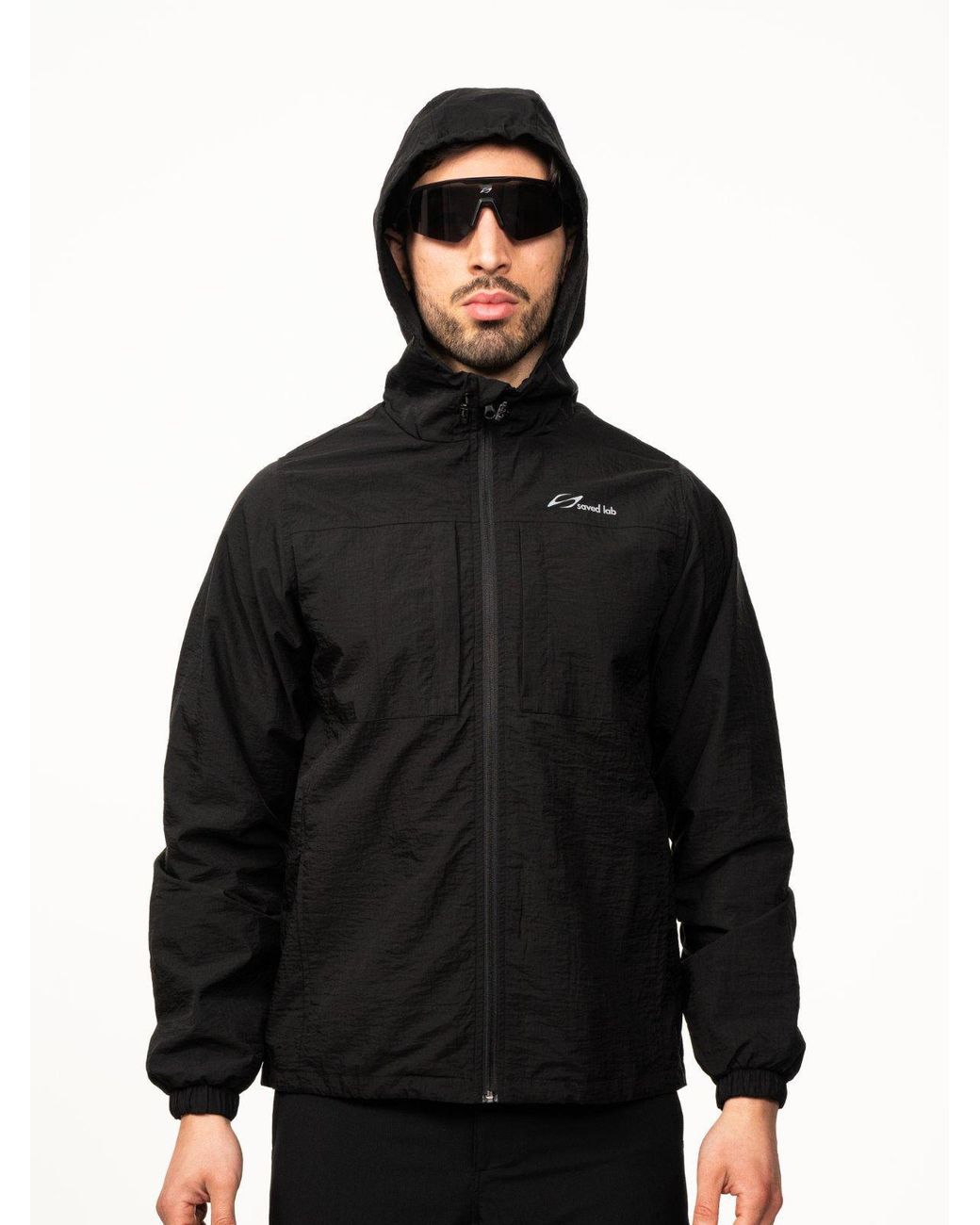Saved Lab Black Windbreaker for men