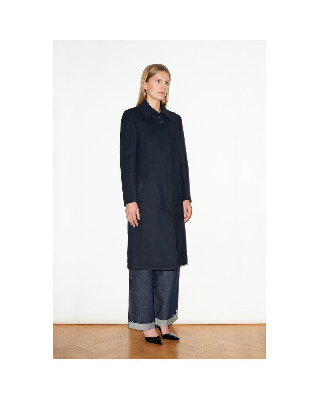 Hegarty London Blue Single Breasted Overcoat