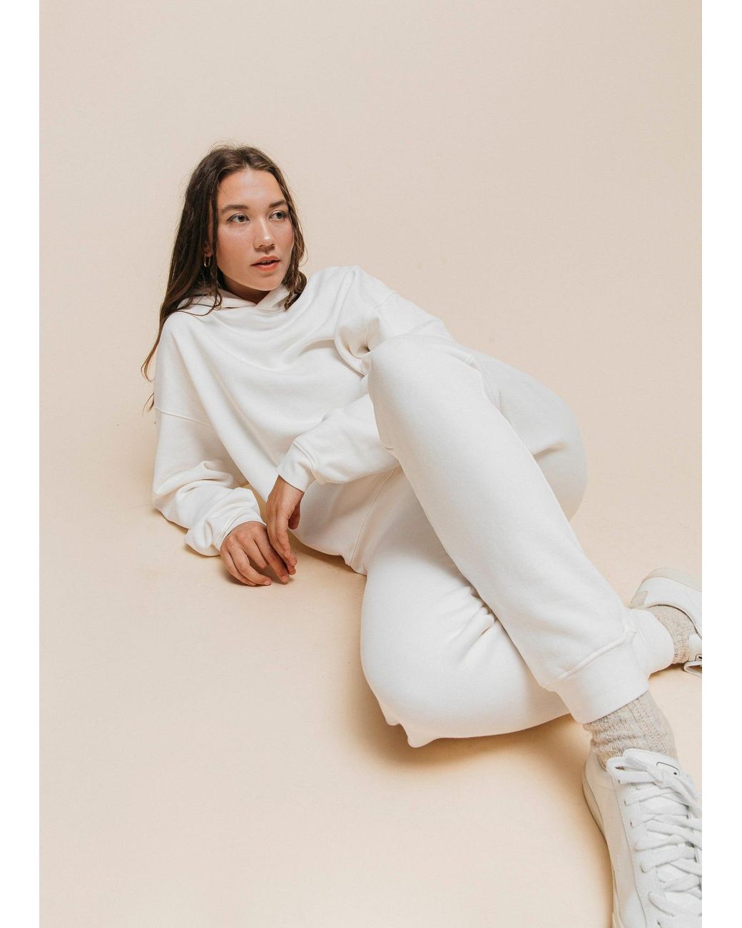 Ocio Leisurewear White Oversized Hoodie