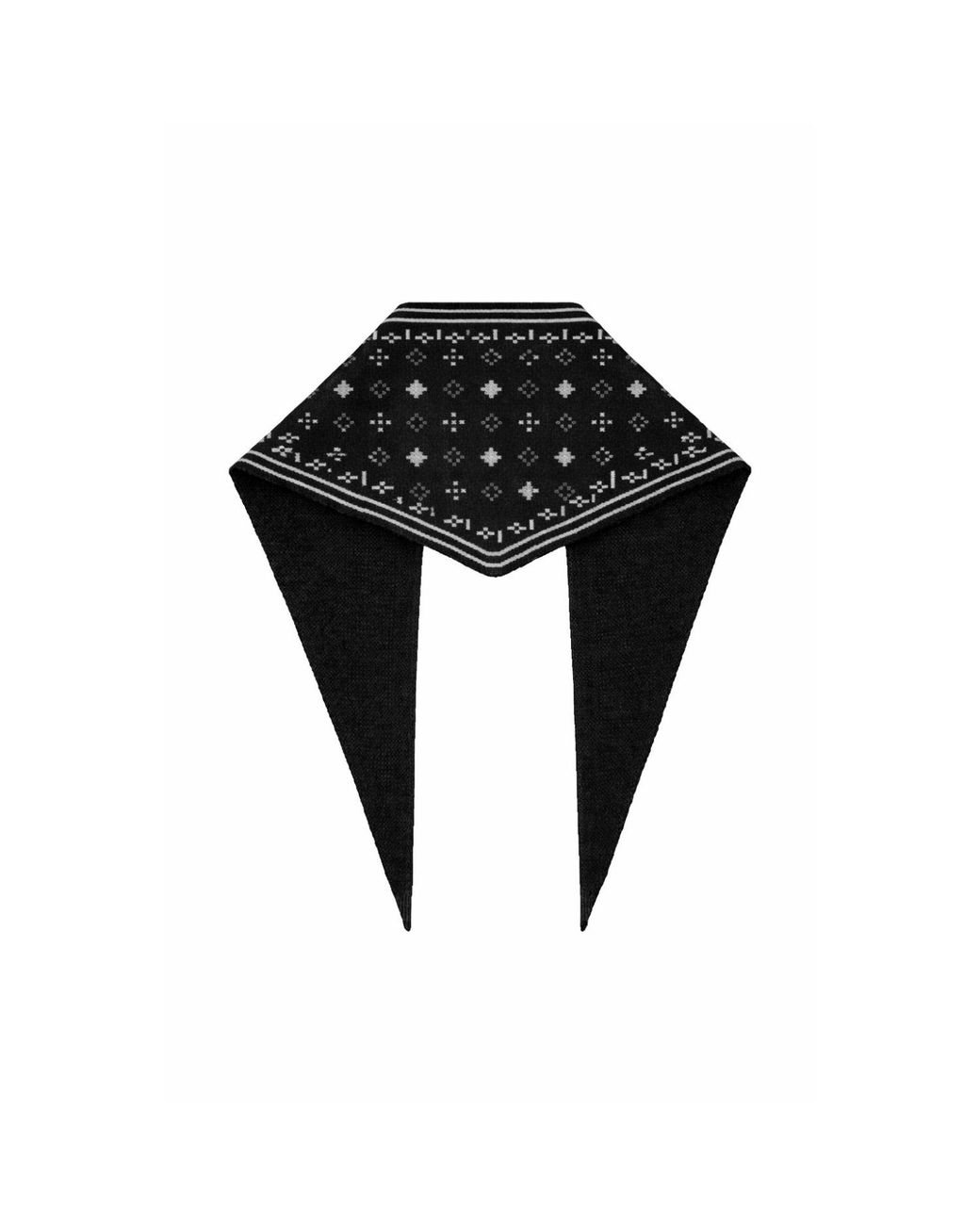 Saachi Gray Foulard Knit Triangle Scarf