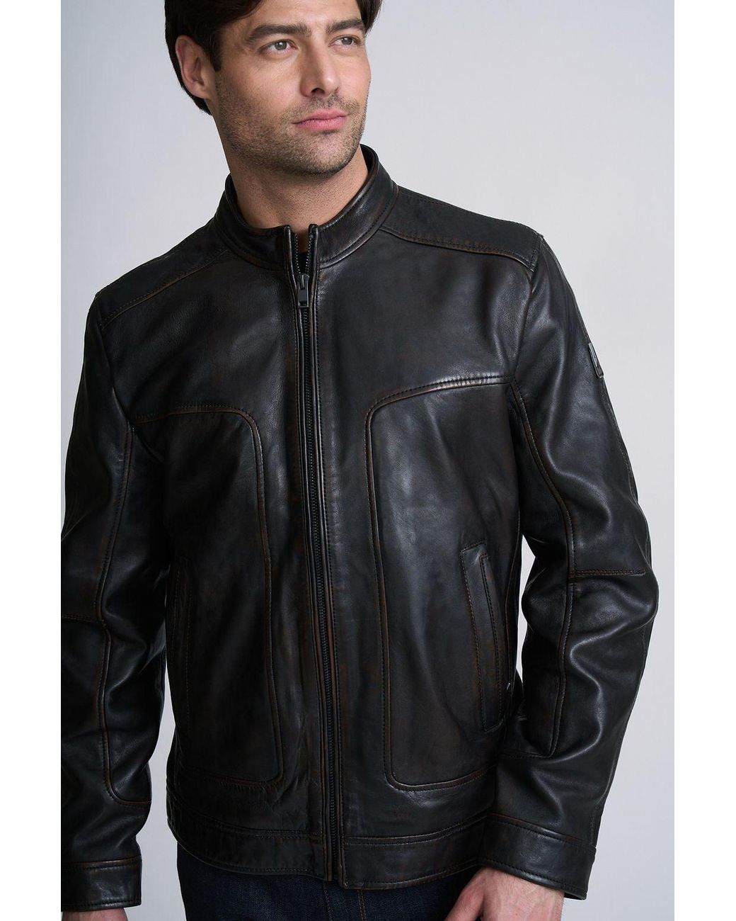 Mauritius Black Chonky Uf Contemporary Leather Jacket With Removable Hood for men