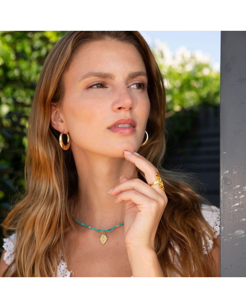 Seven Saints Metallic Leo Gemstone Choker Necklace, Peridot, Rhodium Plated