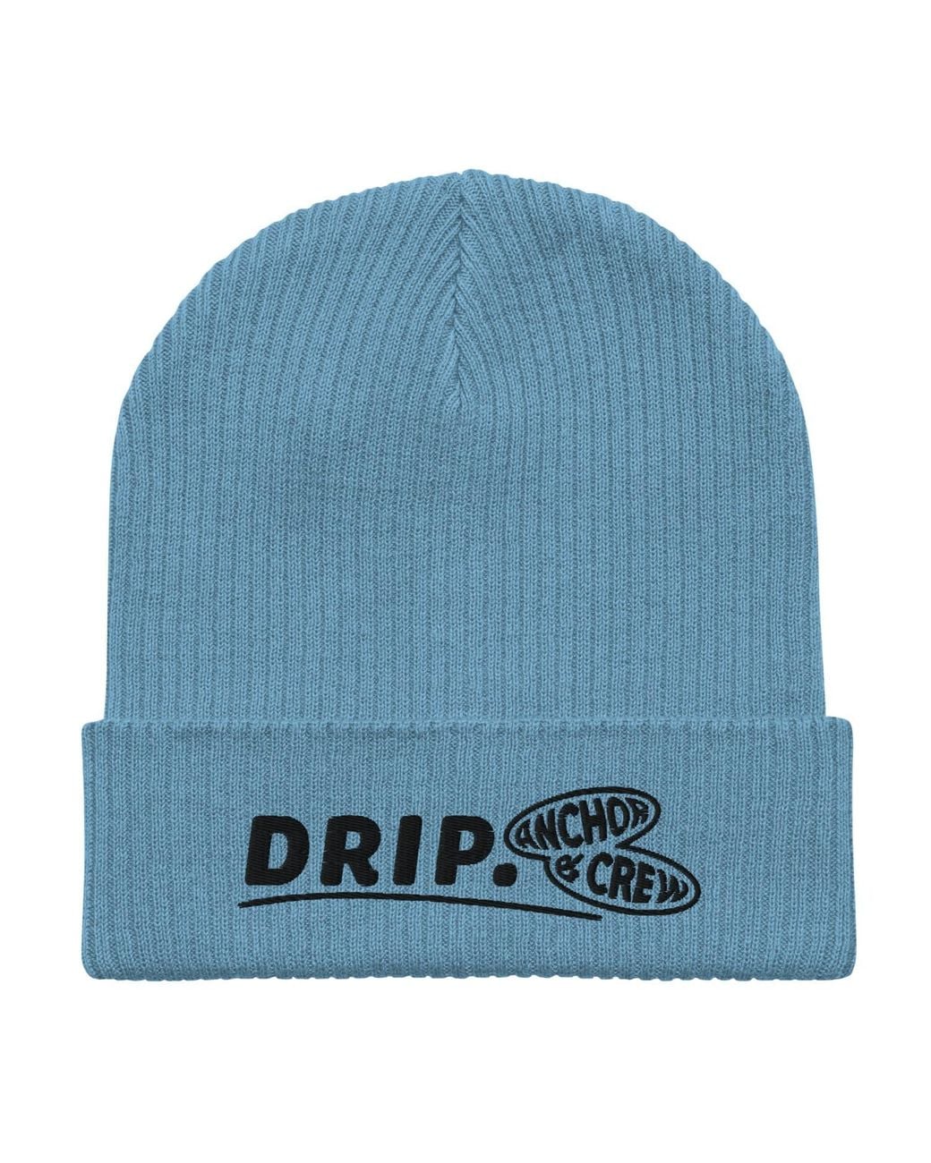 Anchor and Crew Blue Light Drip Gen. Organic Cotton Embroidered Beanie