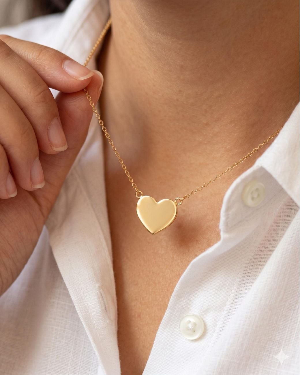 Kris Nations Metallic Heart Charm Necklace