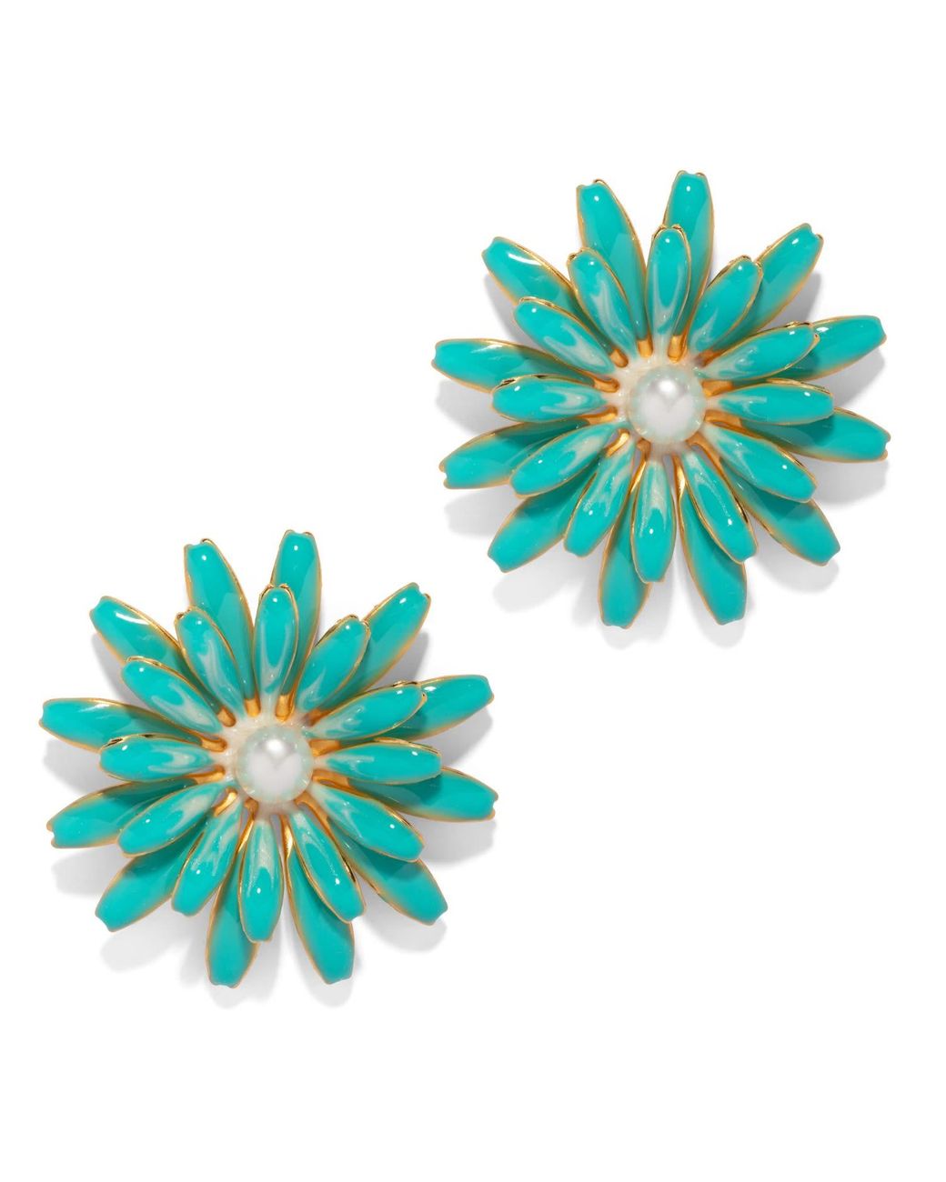 The Pink Reef Blue Sunflower Earring
